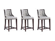 Fifth Avenue Faux Leather Counter Stool in Light Grey (set of 3) by Manhattan Comfort at Eve Furniture