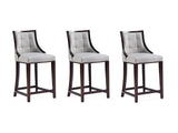 Fifth Avenue Faux Leather Counter Stool in Light Grey (set of 3) by Manhattan Comfort at Eve Furniture
