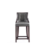Fifth Avenue Faux Leather Counter Stool in Pebble Grey by Manhattan Comfort at Eve Furniture