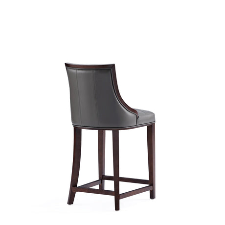 Fifth Avenue Faux Leather Counter Stool in Pebble Grey by Manhattan Comfort at Eve Furniture