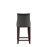 Fifth Avenue Faux Leather Counter Stool in Pebble Grey by Manhattan Comfort at Eve Furniture