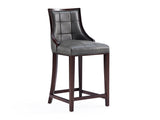 Fifth Avenue Faux Leather Counter Stool in Pebble Grey by Manhattan Comfort at Eve Furniture