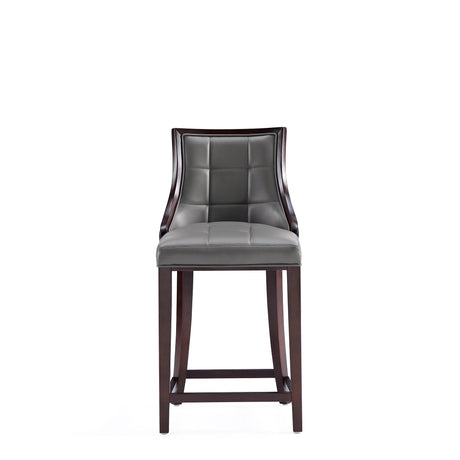Fifth Avenue Faux Leather Counter Stool in Pebble Grey (set of 2) by Manhattan Comfort at Eve Furniture