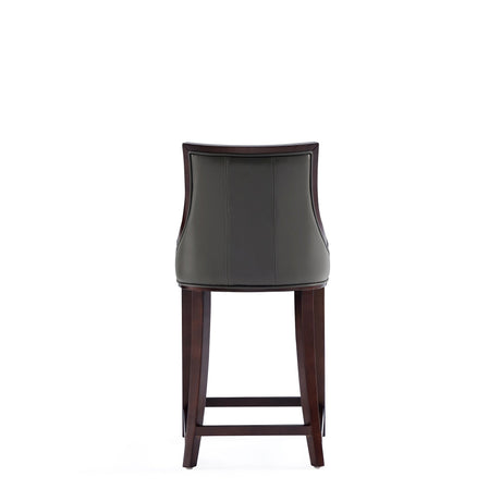 Fifth Avenue Faux Leather Counter Stool in Pebble Grey (set of 2) by Manhattan Comfort at Eve Furniture