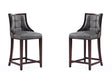 Fifth Avenue Faux Leather Counter Stool in Pebble Grey (set of 2) by Manhattan Comfort at Eve Furniture