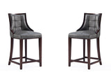 Fifth Avenue Faux Leather Counter Stool in Pebble Grey (set of 2) by Manhattan Comfort at Eve Furniture