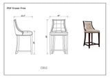 Fifth Avenue Faux Leather Counter Stool in Pebble Grey (set of 3) by Manhattan Comfort at Eve Furniture