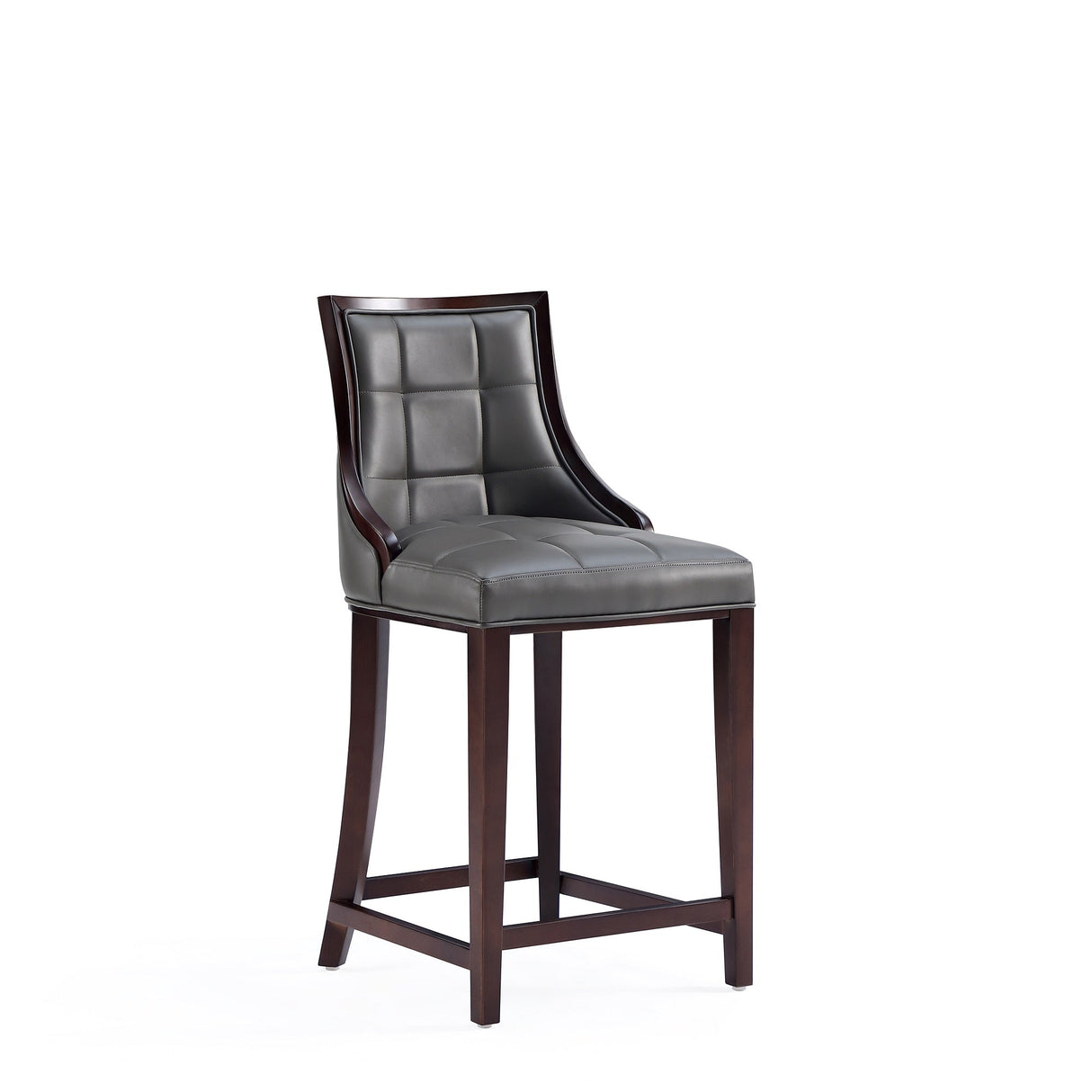 Fifth Avenue Faux Leather Counter Stool in Pebble Grey (set of 3) by Manhattan Comfort at Eve Furniture