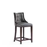 Fifth Avenue Faux Leather Counter Stool in Pebble Grey (set of 3) by Manhattan Comfort at Eve Furniture