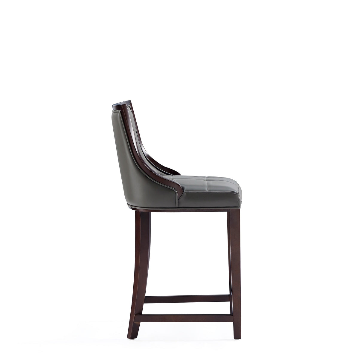 Fifth Avenue Faux Leather Counter Stool in Pebble Grey (set of 3) by Manhattan Comfort at Eve Furniture