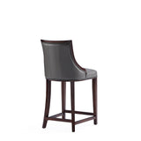 Fifth Avenue Faux Leather Counter Stool in Pebble Grey (set of 3) by Manhattan Comfort at Eve Furniture