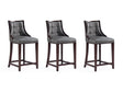 Fifth Avenue Faux Leather Counter Stool in Pebble Grey (set of 3) by Manhattan Comfort at Eve Furniture