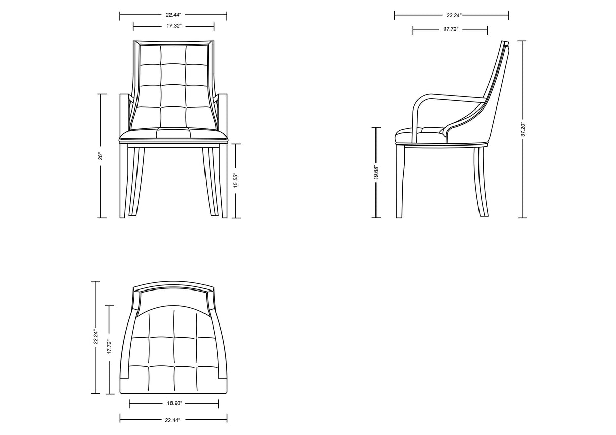 Fifth Avenue Faux Leather Dining Armchair Cream and Walnut by Manhattan Comfort at Eve Furniture