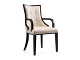 Fifth Avenue Faux Leather Dining Armchair Cream and Walnut by Manhattan Comfort at Eve Furniture
