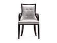 Fifth Avenue Faux Leather Dining Armchair in Silver and Walnut by Manhattan Comfort at Eve Furniture