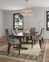 Fifth Avenue Faux Leather Dining Chair in Grey and Walnut (set of 4) by Manhattan Comfort at Eve Furniture