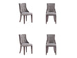 Fifth Avenue Faux Leather Dining Chair in Grey and Walnut (set of 4) by Manhattan Comfort at Eve Furniture