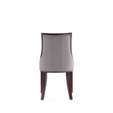 Fifth Avenue Faux Leather Dining Chair (Set of Two) in Grey and Walnut by Manhattan Comfort at Eve Furniture