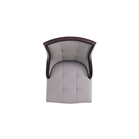Fifth Avenue Faux Leather Dining Chair (Set of Two) in Grey and Walnut by Manhattan Comfort at Eve Furniture
