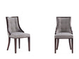 Fifth Avenue Faux Leather Dining Chair (Set of Two) in Grey and Walnut by Manhattan Comfort at Eve Furniture