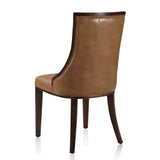 Fifth Avenue Faux Leather Dining Chair (Set of Two) in Saddle and Walnut by Manhattan Comfort at Eve Furniture