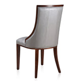 Fifth Avenue Faux Leather Dining Chair (Set of Two) in Silver and Walnut by Manhattan Comfort at Eve Furniture