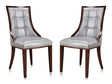 Fifth Avenue Faux Leather Dining Chair (Set of Two) in Silver and Walnut by Manhattan Comfort at Eve Furniture