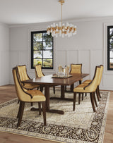 Fifth Avenue Velvet Dining Chair (Set of Two) in Antique Gold and Walnut by Manhattan Comfort at Eve Furniture
