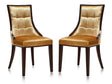 Fifth Avenue Velvet Dining Chair (Set of Two) in Antique Gold and Walnut by Manhattan Comfort at Eve Furniture