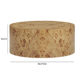 Fig Natural Burl Drum Coffee Table by TOV Furniture at Eve Furniture