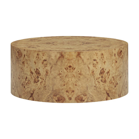 Fig Natural Burl Drum Coffee Table by TOV Furniture at Eve Furniture