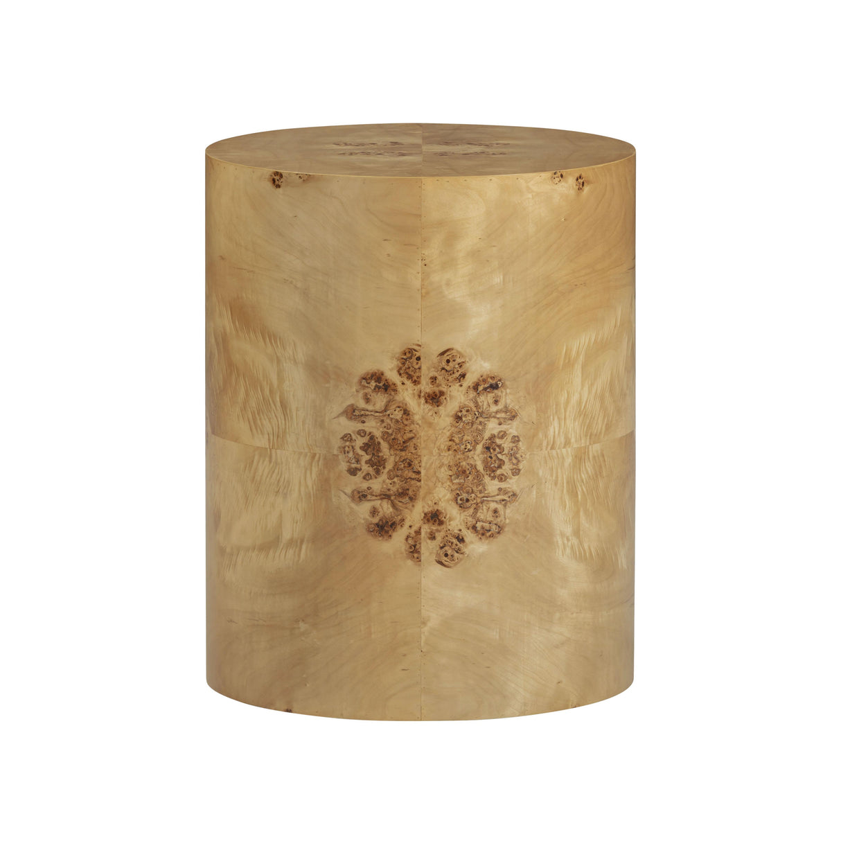 Fig Natural Burl Drum Side Table by TOV Furniture at Eve Furniture