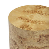Fig Natural Burl Drum Side Table by TOV Furniture at Eve Furniture