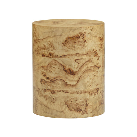 Fig Natural Burl Drum Side Table by TOV Furniture at Eve Furniture