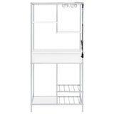 Figueroa White High Gloss and Chrome 5-shelf Wine Cabinet with Storage Drawer by Coaster at Eve Furniture