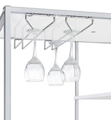 Figueroa White High Gloss and Chrome 5-shelf Wine Cabinet with Storage Drawer by Coaster at Eve Furniture