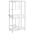 Figueroa White High Gloss and Chrome 5-shelf Wine Cabinet with Storage Drawer by Coaster at Eve Furniture