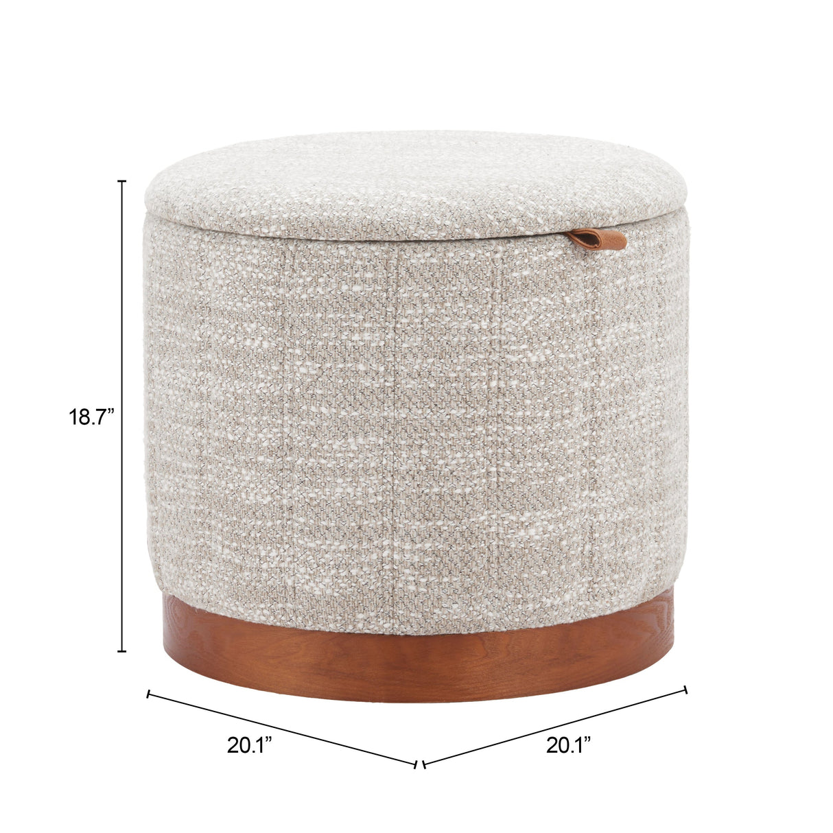Fije Gray Storage Ottoman by Zuomod at Eve Furniture