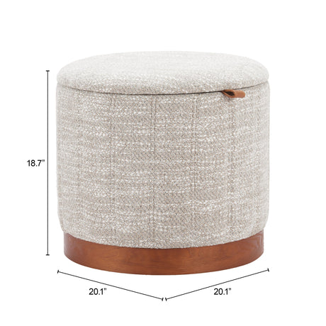 Fije Gray Storage Ottoman by Zuomod at Eve Furniture