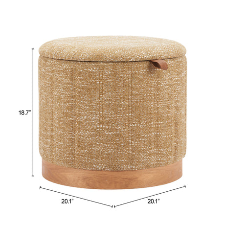 Fije Oat Yellow Storage Ottoman by Zuomod at Eve Furniture