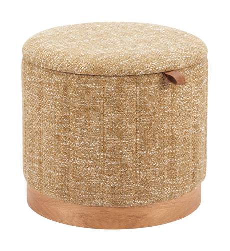 Fije Oat Yellow Storage Ottoman by Zuomod at Eve Furniture