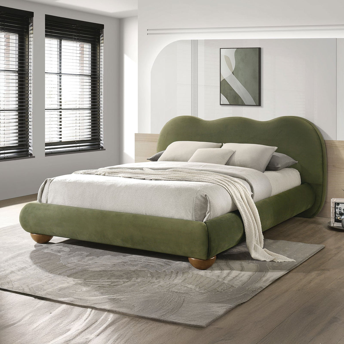 Finamore Olive Green Eastern King Bed