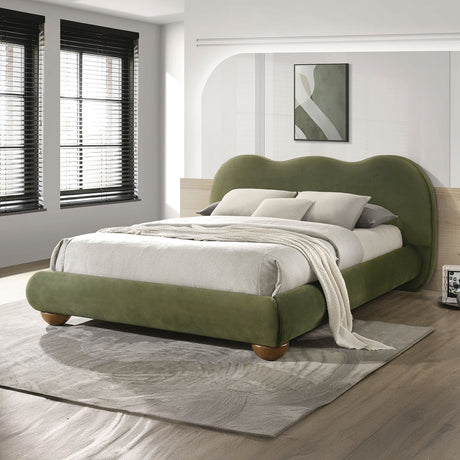 Finamore Olive Green Eastern King Bed by Furniture of America at Eve Furniture