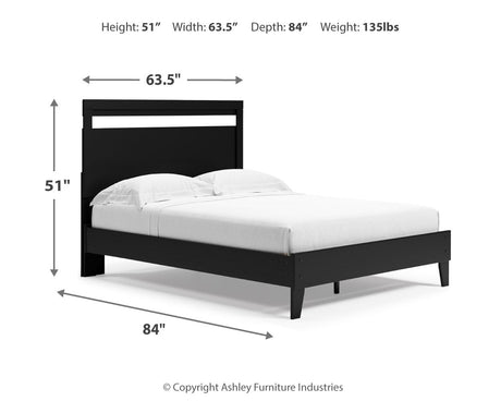 Finch Black Platform Bedroom Set by Ashley at Eve Furniture