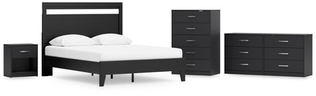 Finch Black Platform Bedroom Set by Ashley at Eve Furniture