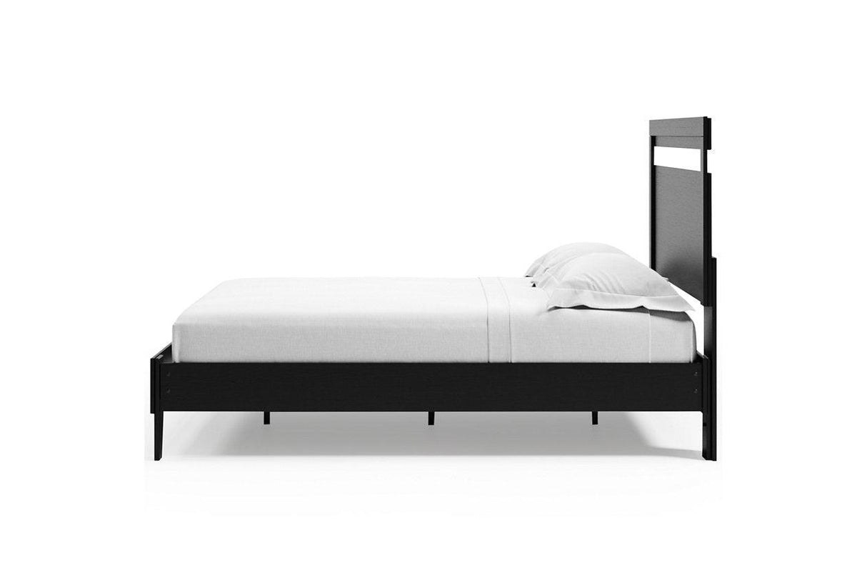 Finch Black/Brown Queen Panel Platform Bed by Ashley at Eve Furniture