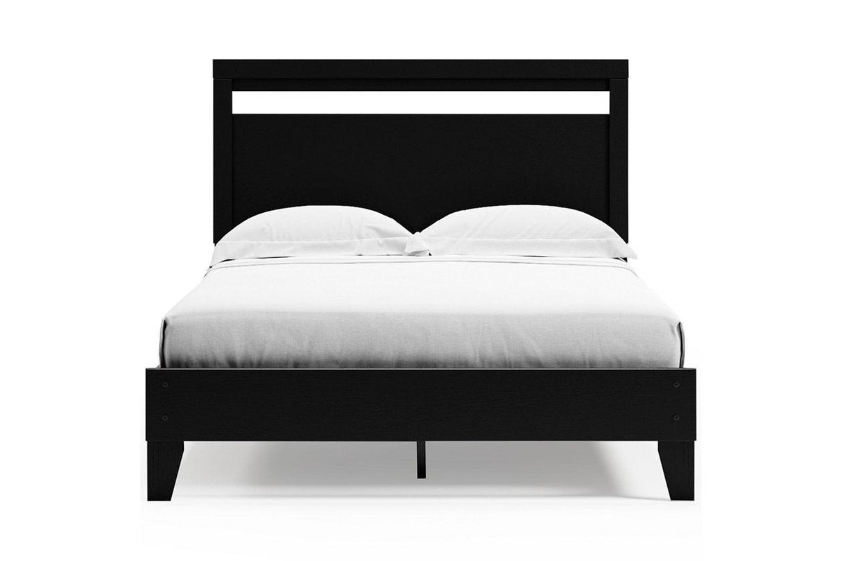 Finch Black/Brown Queen Panel Platform Bed by Ashley at Eve Furniture