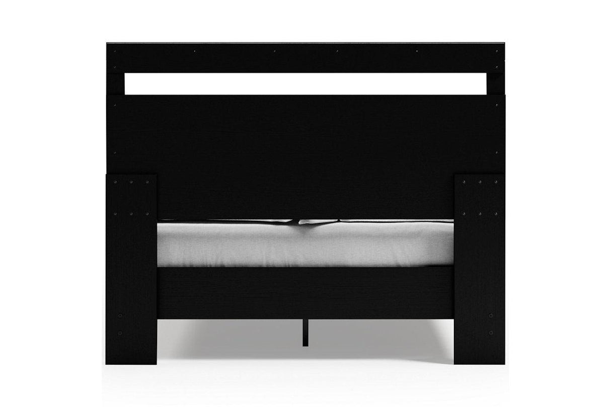 Finch Black/Brown Queen Panel Platform Bed by Ashley at Eve Furniture