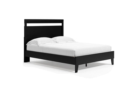 Finch Black/Brown Queen Panel Platform Bed by Ashley at Eve Furniture