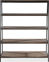 Finch Buckwheat/Antique Bronze Wood and Metal Etagere Bookcase by Modus Furniture at Eve Furniture